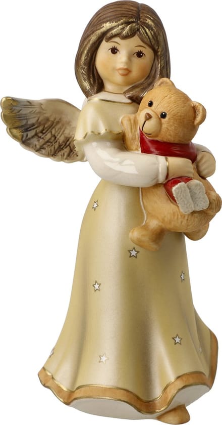 Goebel - Kerst | Decoratief beeld Engel Dans met mij Geel | Aardewerk - 15cm