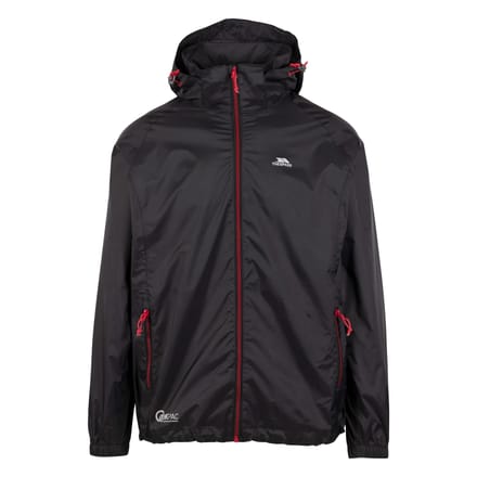 Trespass - Unisex Qikpac X Opbergbare Jas (Zwart/Rood)