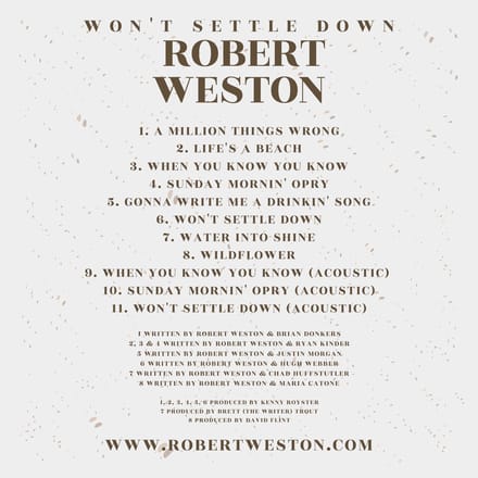 Robert Weston - Won't Settle Down (CD)