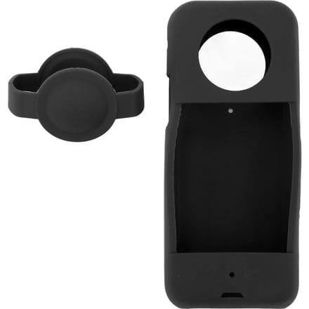 Étui en silicone PULUZ, kit de capuchons d'objectif pour caméra d'action, housse de protection d'objectif, accessoires pour Insta360 X3 black