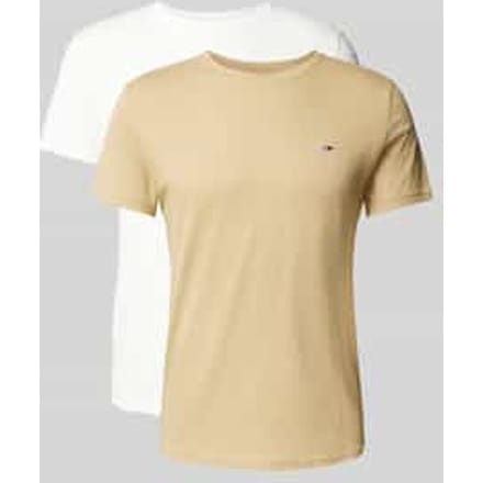 Slim fit T-shirt met gestikt logo in Set van 2