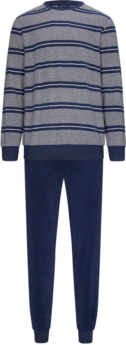 Pastunette for Men - Heren Pyjama set Dean - Grijs / Blauw - Katoen mix - Maat M