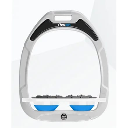 Platte Ultra Grip stijgbeugels Wit/Wit/Blauw Flex-On Green Composite