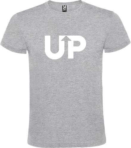 Grijs T-shirt ‘UP’ Wit Maat M