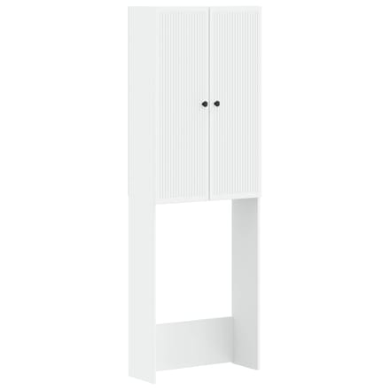 vidaXL - Toiletkast - EDE - Wit - 66 - x - 25,5 - x - 190 - cm - Bewerkt - hout
