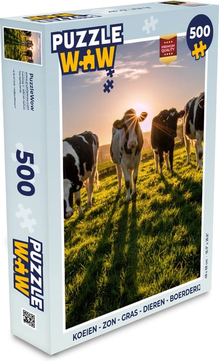 Puzzel Koeien - Zon - Gras - Dieren - Boerderij - Legpuzzel - Puzzel 500 stukjes