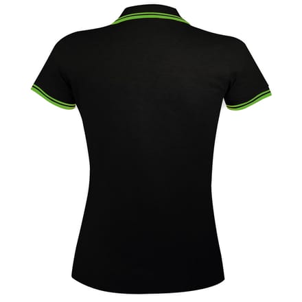 SOLS Dames/dames Pasadena getipt korte mouw Pique Polo Shirt (Zwart/Kalk)