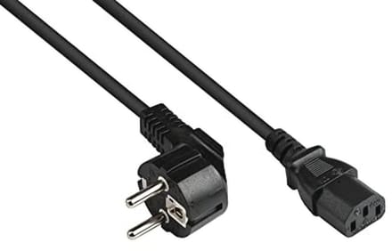 Kabel Netsnoer 0,75 m met Geaarde Stekker Type E+F en C13 Aansluiting - Zwart