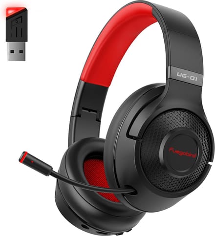 Fuegobird UG-01 - 2.4GHz Draadloze Gaming Headset - RGB - Bluetooth koptelefoon met microfoon - Multiplatform - Geschikt voor Nintendo Switch/PS4/PS5/PC - Zwart Rood