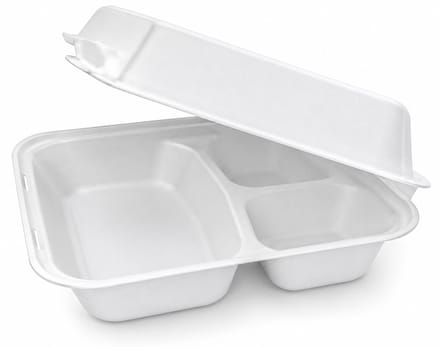 Pomebio duurzame witte menubak van suikerrietpulp -25x24 cm - 25 stuks
