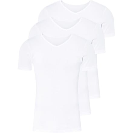 LIVERGY Herensinglets fijn rib, 3-pack (V-hals, wit, S)