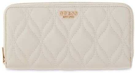 GUESS portemonnee Maxine SLG Zip Around Wallet Cream White crème
