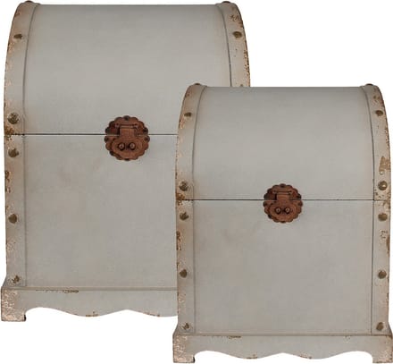 Clayre & Eef Opbergkist 34x32x42 cm Grijs Hout
