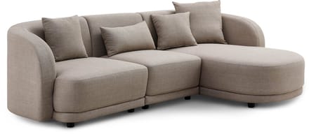 MASSIVMOEBEL24.DE hoekbank beige 100% polyester 260x165x72 cm SOFAS deels gemonteerd