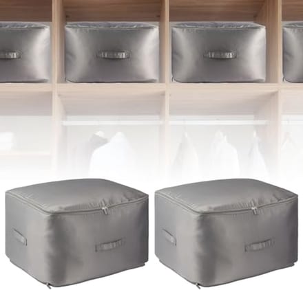 Ruimtebesparende Organizer - Compressiezakken Set - Kleding Opbergen - Zelfcompressie Ontwerp - 2 Grote Zakken - Grijs