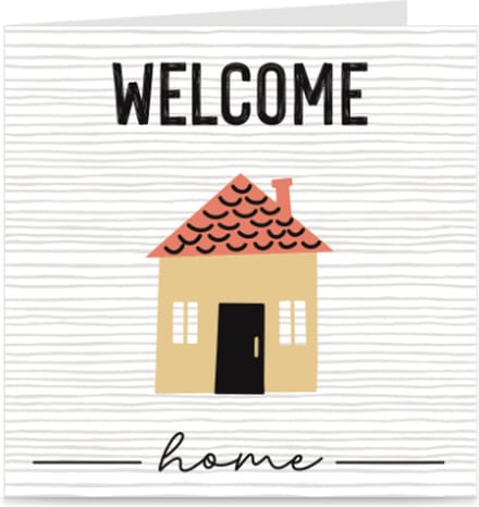 WELCOME HOME | kaart / wenskaart met envelop | weer thuis