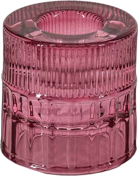 Glazen kaarsenstandaard roze