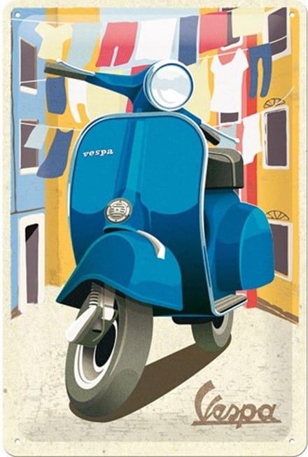 Wandbord - Vespa Italian Laundry -20x30cm-