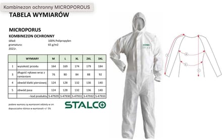 Stalco Wegwerpoverall Wit L – Microporeus & Ademend – Type 5/6 Bescherming – Stof- & Spatdicht