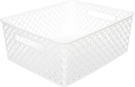 5Five Opbergmand/box van kunststof - wit - 29 x 35 x 13 cm - 11 liter