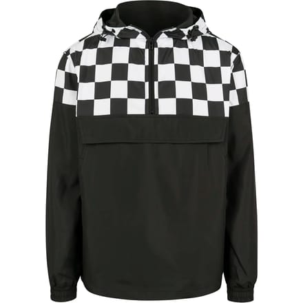 Urban Classics - Check Pull Over Jacket - M - Zwart