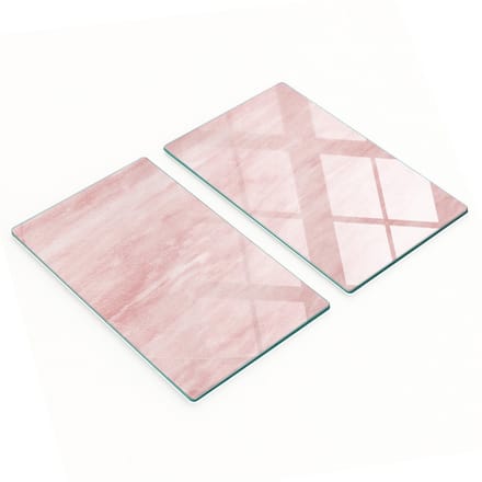 Glazen snijplanken met roze marmerprint, 2x30x52 cm