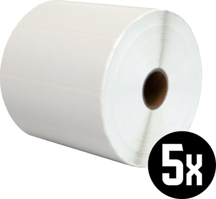DULA Compatible Zebra Labels 100x35mm - 2000 etiketten per rol - kern 25mm - Wit - Permanent - 5 rol