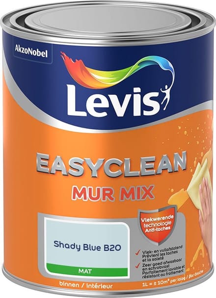 Levis - Easyclean Mur Mat Mix - Shady Blue B20 - Mengverf - 1 L