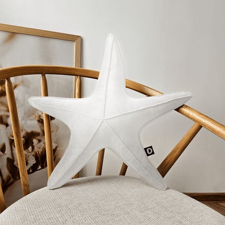 Decordruk VELVET - Sierkussen - Stervorm - Wit - 53 cm