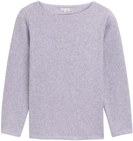 Tom Tailor - Plus Size - Zacht aanvoelend sweatshirt met knoopdetails - Maat 48 - soft lavender melange
