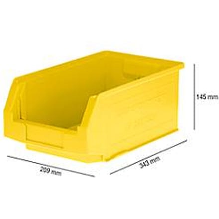 Magazijnbak LF 321 SSI Schäfer - polypropeen - L 343 x B 209 x H 145 mm - 7,5 l - geel