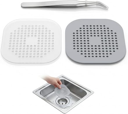 Afvoerzeef Set - Haarvanger Douche - Verstopping Voorkomen - Met Zuignappen - 2 Stuks - Grijs Wit