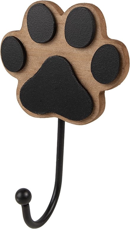 Clayre & Eef Wandhaak 9x5x14 cm Bruin Hout Hondenpoot