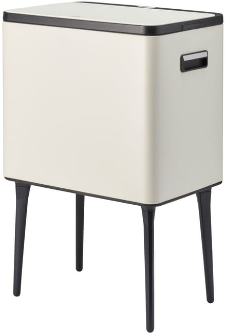 Home Styling Push Prullenbak op poten 35 liter - Creme