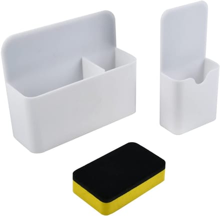 Magnetische whiteboard penhouder met spons, set van 2 voor kantoor en schoolgebruik
