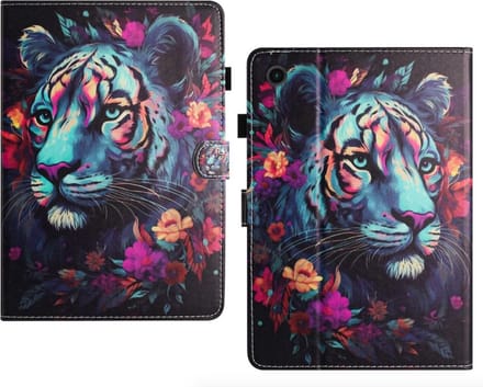 Luxe Bescherm-Etui Hoes Map geschikt voor Samsung Galaxy Tab A11 PLUS - A9 PLUS - 11" "Tijger"