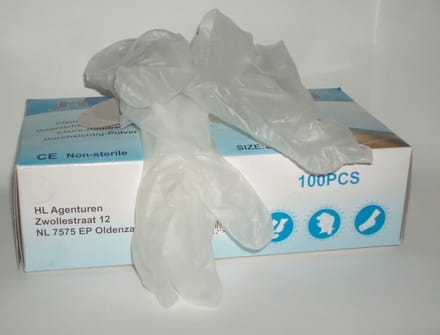 Handschoenen Vinyl Gepoederd Transparant Wegwerp - Extra Large - 100 stuks/doos