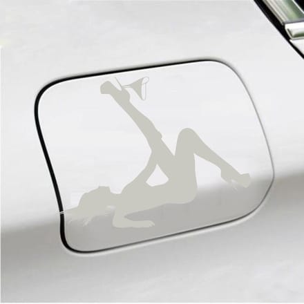 Bumpersticker - Dame Zonder Slip - 13 X 17 - Zilver
