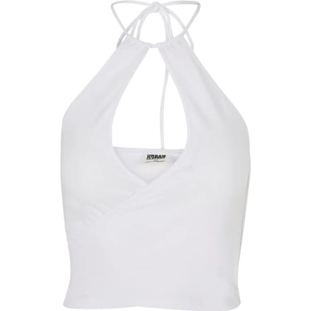 Urban Classics - Short Wrapped Neckholder Mouwloze top - 3XL - Wit
