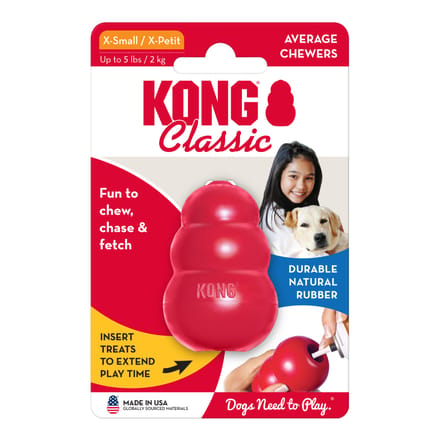 KONG Classic - Snackbal Honden Speelgoed - Rubber - 5.7cm - Rood - Maat XS