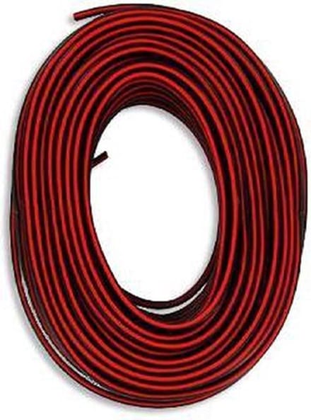 Luidsprekersnoer 2x1,5mm - zwart/rood - 25m