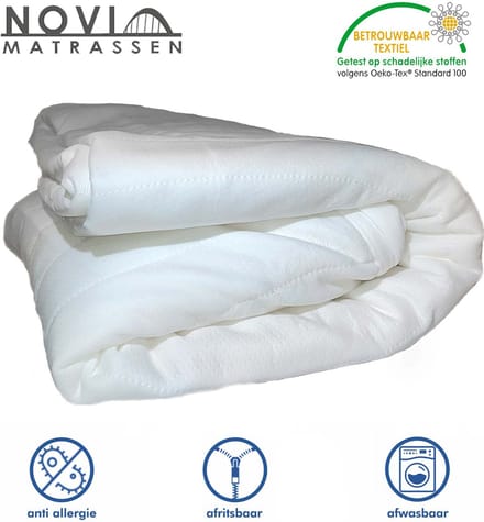 Novio Matrashoes - matrasbeschermer met rits - 140x200cm - 14/15 kern - wit