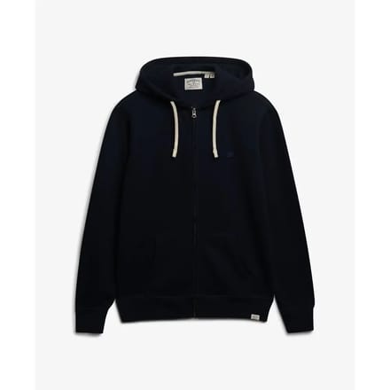 Superdry Monogram Geborduurde Zip Hoodie Blauw Grootte: S