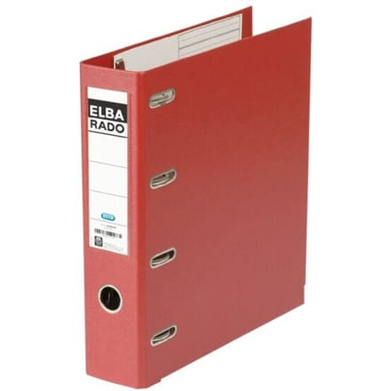 Elba Rado Plast ordner met dubbele mechaniek, donkerrood, rug van 8 cm