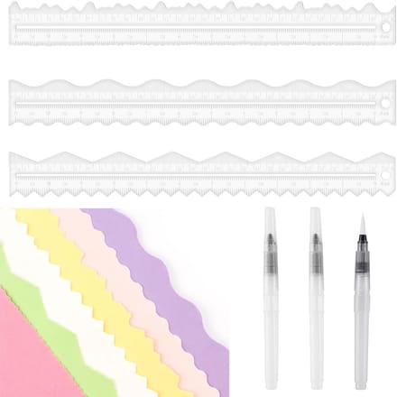 Set van 3 scheurrulers voor papier, ideaal voor scrapbooking, kaarten maken en creatieve projecten