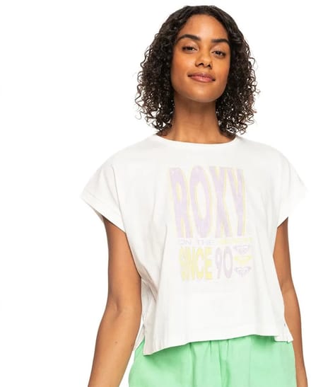 Roxy Alone On The Beach T-shirt Met Korte Mouwen Wit M Vrouw