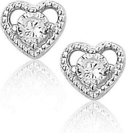 Montebello Oorbellen Melinis - 925 Zilver Gerhodineerd - Hart - Ø5mm