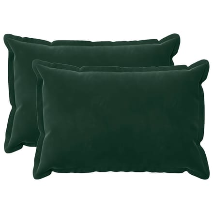 vidaXL - Kussensloop - 2 - st - HOUTEN - Donkergroen - 50 - x - 70 - cm - Fluweel
