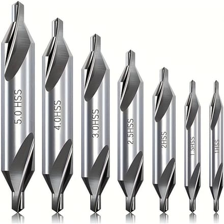 5 stuks/7 stuks Centerboor Set 60 Graden Hoek Centerboor Kit Draaibank Metaalbewerking Stomp Gereedschap 7PCS