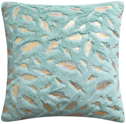 Meble odNowa - Decoratieve Kussensloop - Lichtgroene Veren - 40x40 cm - Wasbaar